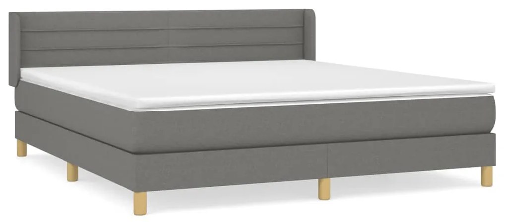 ΚΡΕΒΑΤΙ BOXSPRING ΜΕ ΣΤΡΩΜΑ ΣΚΟΥΡΟ ΓΚΡΙ 160X200 ΕΚ ΥΦΑΣΜΑΤΙΝΟ 3130362