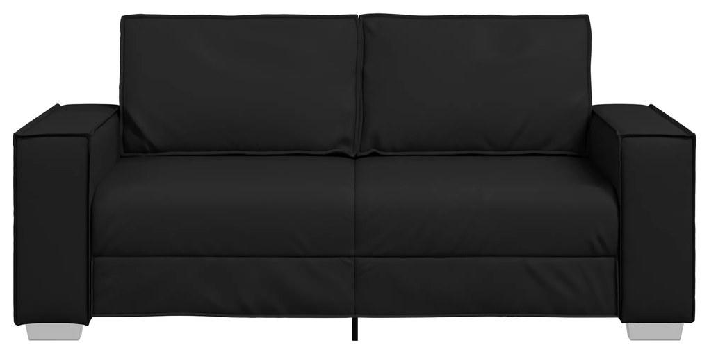 vidaXL Καναπές Loveseat Μαύρος 140 εκ Ψεύτικο Δέρμα