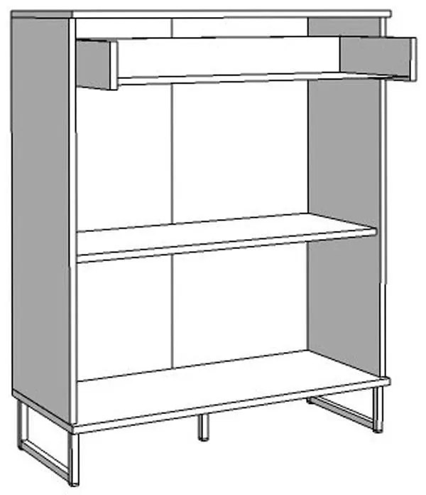 Κομότα - Μπουφές Sardinia 2K1F Artisan Oak - Μαύρο 84,5x35x103,5 εκ. 84.5x35x103.5 εκ.