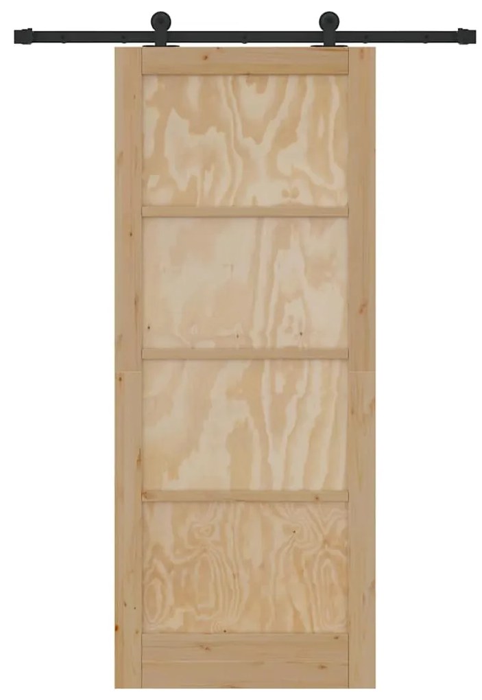 vidaXL Συρόμενη Πόρτα ORKDAL Φυσικό και μαύρο 86 x 211 cm