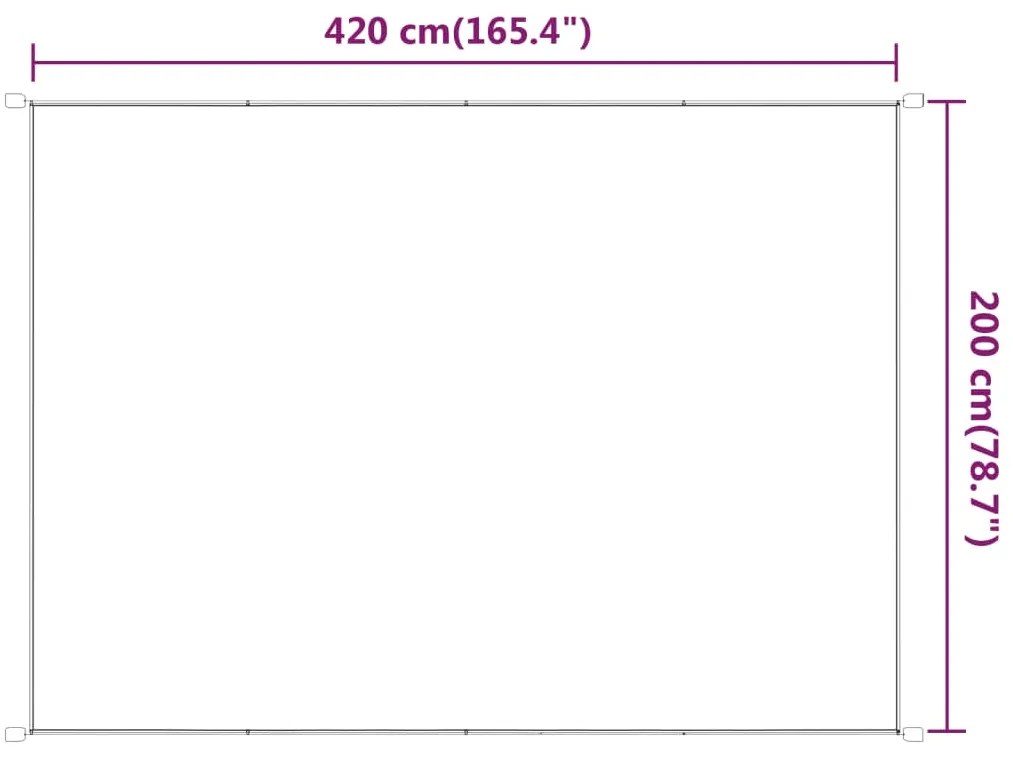 vidaXL Τέντα Κάθετη Λευκή 200 x 420 εκ. από Ύφασμα Oxford