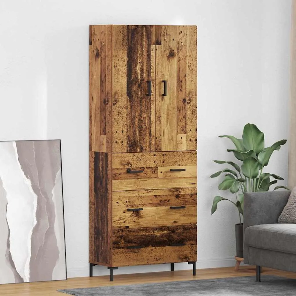 Highboard Παλιό Ξύλο 69,5 x 34 x 180 εκ. Επεξεργασμένο ξύλο