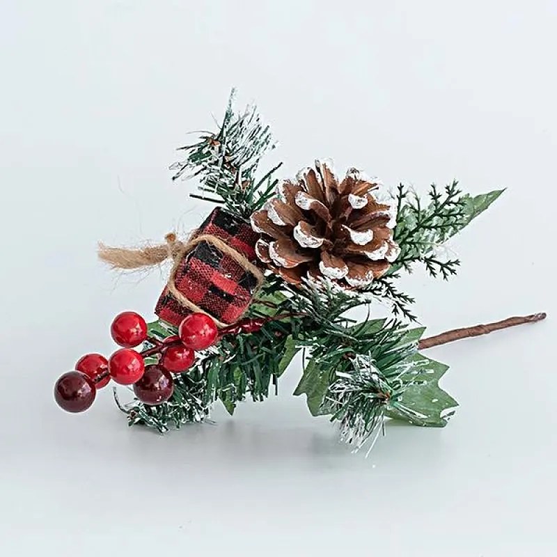 Eurolamp Κλαδάκι Με Berries Πέτρες Και Κουκουνάρι 25cm 600-45372