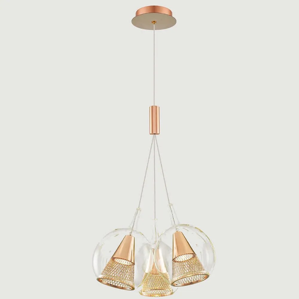 Φωτιστικό Οροφής 701CHD1650 Φ36x120cm 3xGU10 5W Clear-Gold Opviq