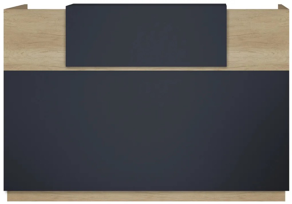 Γραφείο reception Lotus pakoworld σε χρώμα φυσικό - ανθρακί 180x70x110εκ