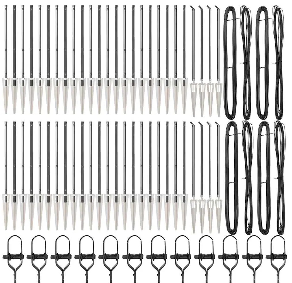 vidaXL Στύλος Περιφράξεων 52 pcs Ασημί 3.2 x 3.2 x 60 εκ Ατσάλι