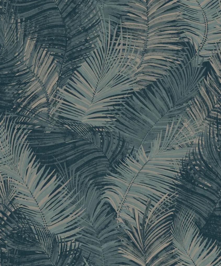 Ταπετσαρία Τοίχου Tropical Leaf Μπλε L93401 53 cm x 10.05 m