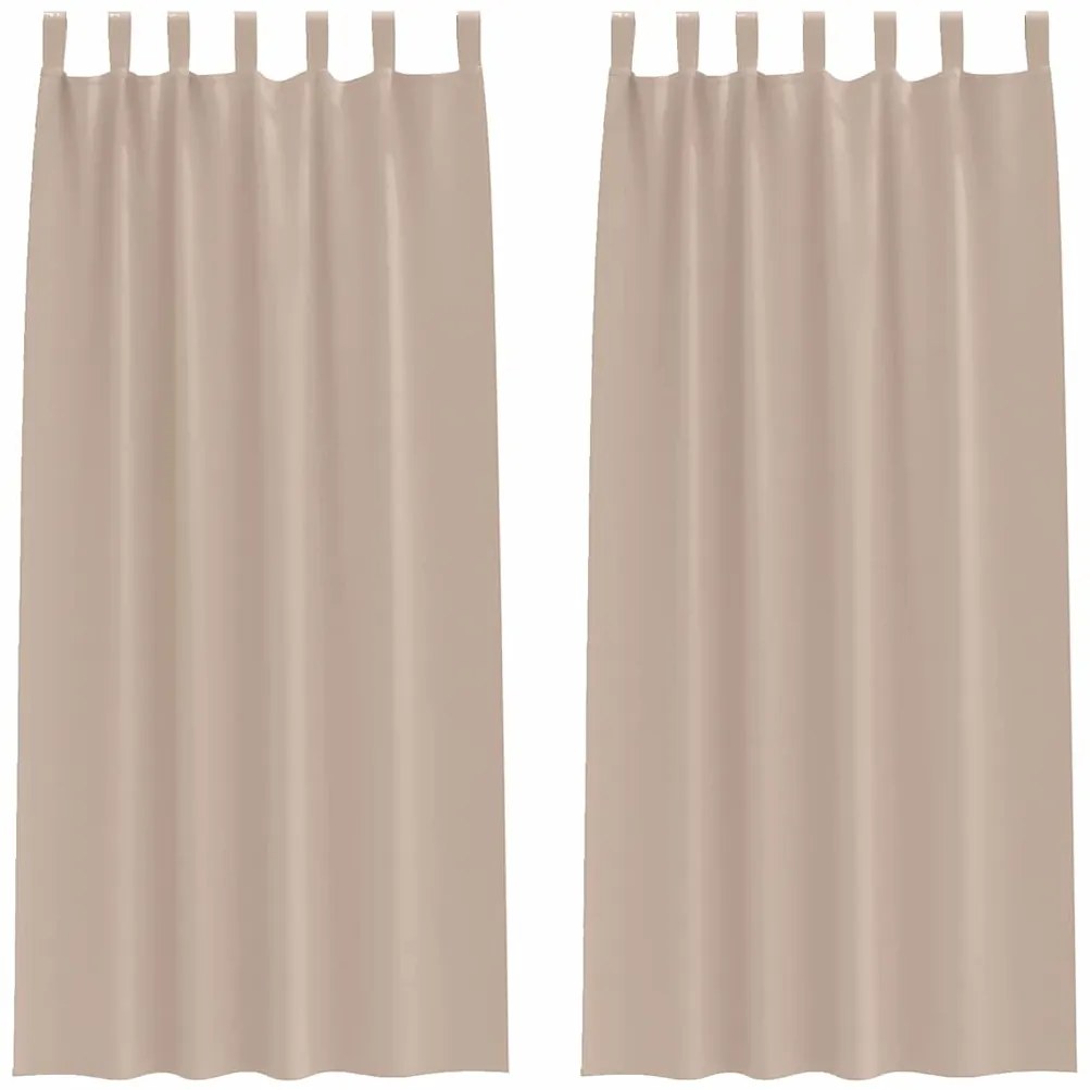 vidaXL Κουρτίνες Μαύρης Ύφανσης με Δαχτυλίδια 2 pcs Taupe