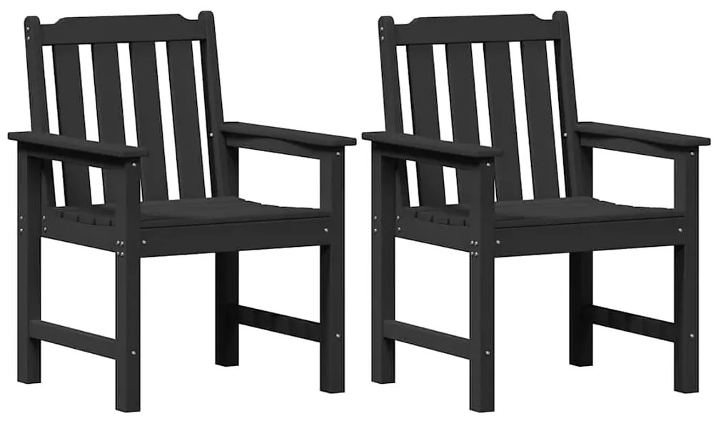 vidaXL Καρέκλα φαγητού κήπου 2 pcs Μαύρο 65.5 x 59 x 88 εκ Πλαστικό