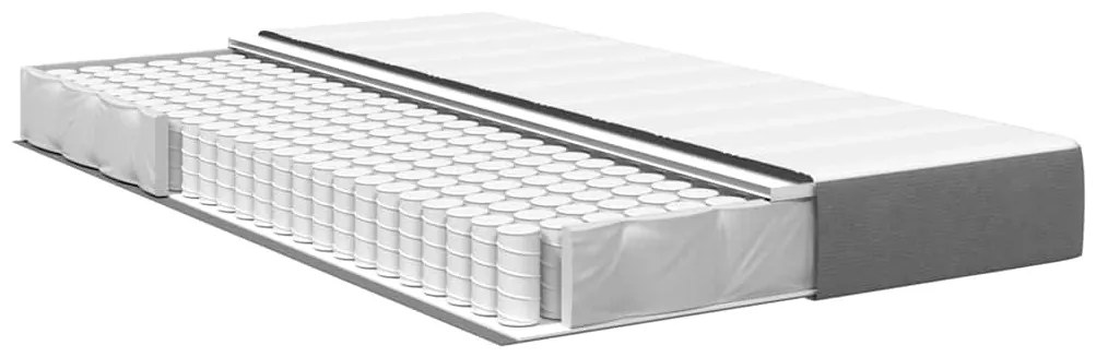 vidaXL Στρώμα Κρεβατιού με στρώμα Ανοιχτό γκρι 120 x 200 cm ύφασμα