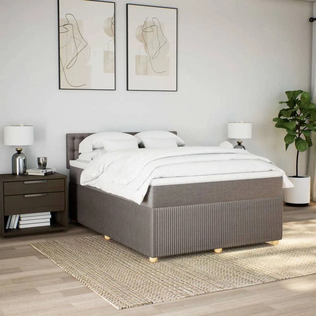 ΚΡΕΒΑΤΙ BOXSPRING ΜΕ ΣΤΡΩΜΑ TAUPE 140X190 ΕΚ. ΥΦΑΣΜΑΤΙΝΟ 3287469