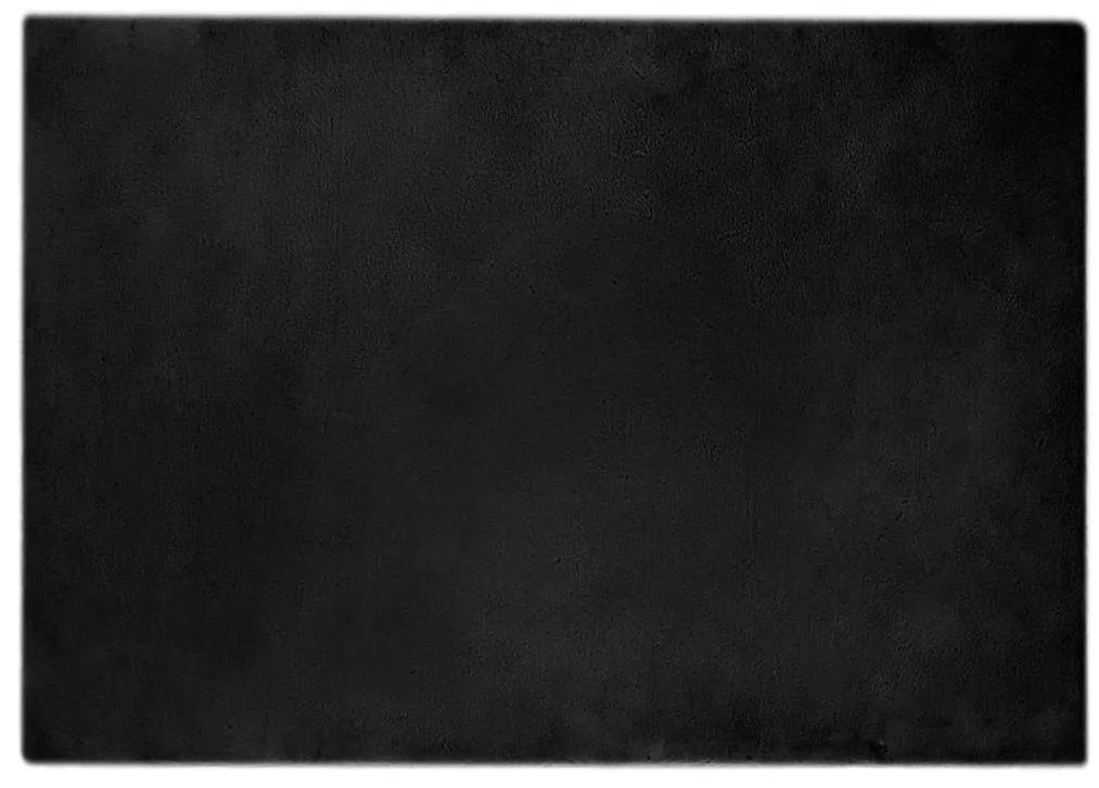 vidaXL Χαλιά Ψεύτικου Κουνελιού Olite Μαύρο 140 x 200 cm Πολυεστέρας