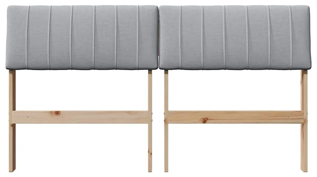 vidaXL Ταπετσαρισμένο κεφαλάρι Ανοιχτό γκρι 140 cm