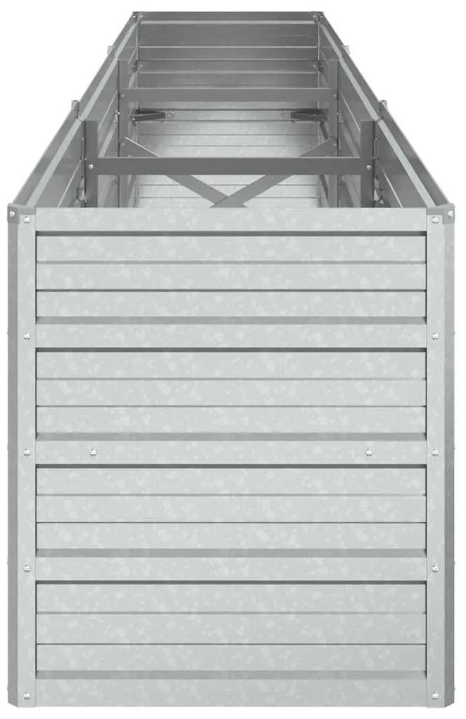 vidaXL Ζαρντινιέρα Υπερυψωμένη Ασημί 240x40x45 εκ. Γαλβανισμ. Χάλυβας