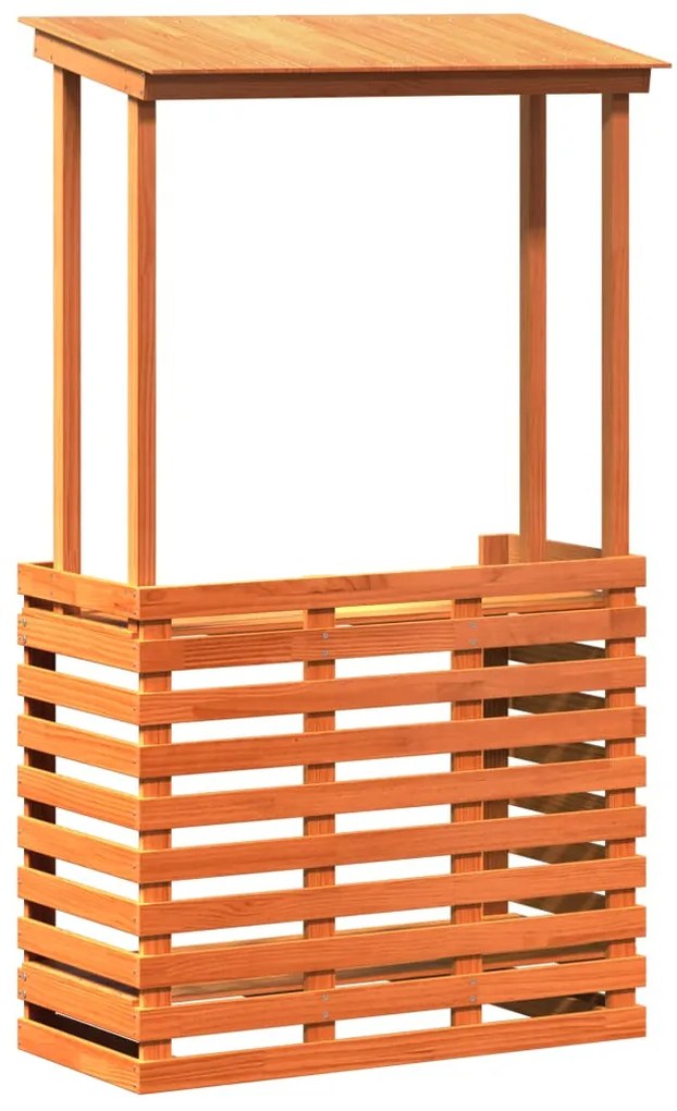 vidaXL Τραπέζι Μπαρ Κήπου με Οροφή Καφέ 112,5x57x195,5 εκ. Μασίφ Πεύκο