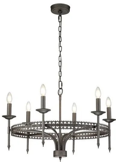 Πολυέλαιος Κρεμαστό Φωτιστικό 6xE14 Γκρι Crown CROWN6 Elstead Lighting-CROWN6-Γκρι CROWN6