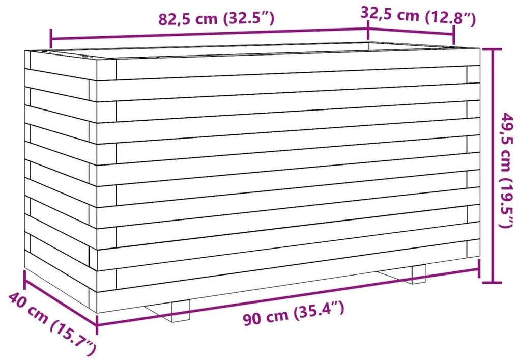 ΖΑΡΝΤΙΝΙΕΡΑ ΚΗΠΟΥ 90X40X49,5 ΕΚ. ΑΠΟ ΕΜΠΟΤΙΣΜΕΝΟ ΞΥΛΟ ΠΕΥΚΟΥ 3282558