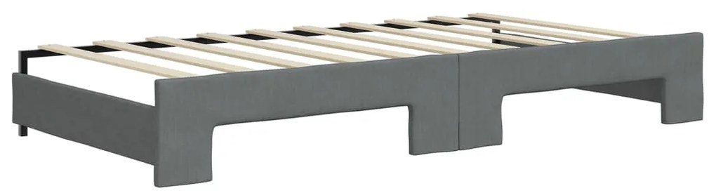 vidaXL Καναπές Κρεβάτι Συρόμενος Σκούρο γκρι 90x190 εκ Ύφασμα Στρώματα