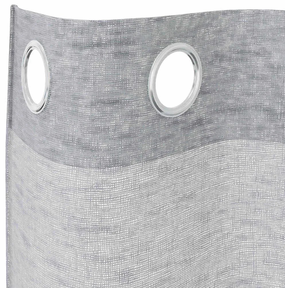 vidaXL Κουρτίνες με κουρτίνες 2 pcs Σκούρο γκρι 140x175cm Πολυεστέρας
