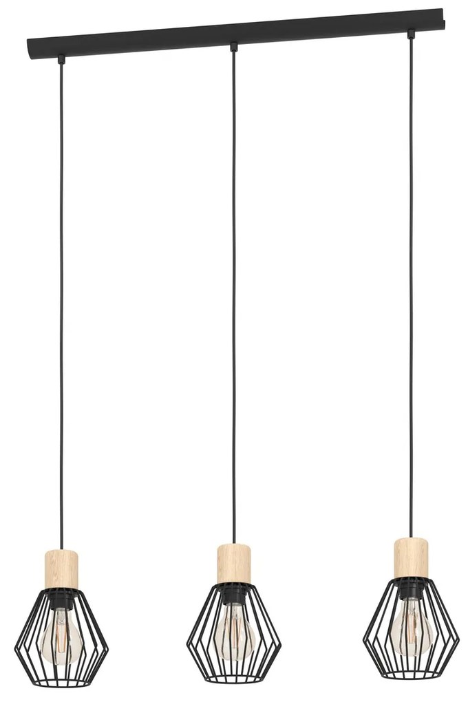 Φωτιστικό Κρεμαστό Eglo 44094 PALMORLA Καφέ (Brown)|Μαύρο Ματ (Black Mat)