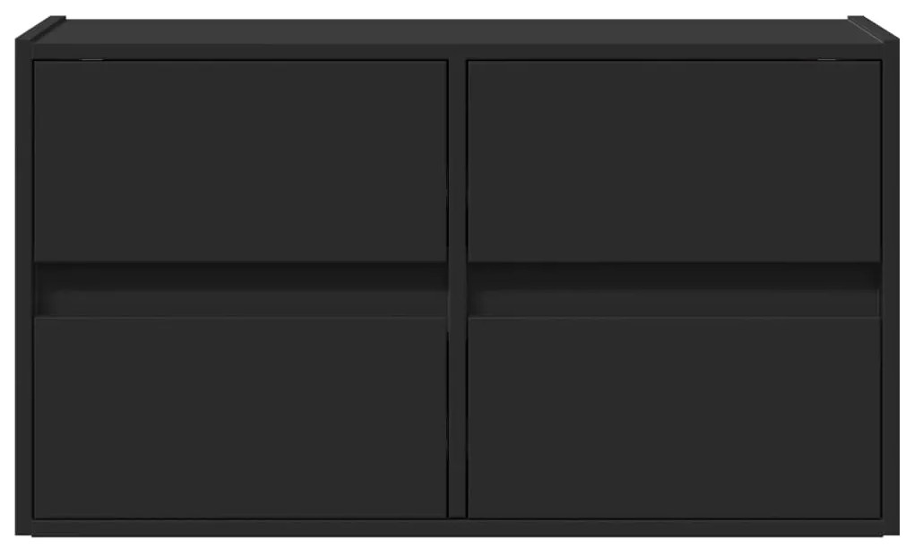 vidaXL Έπιπλο Τοίχου Τηλεόρασης με LED Μαύρο 80x31x45 εκ.