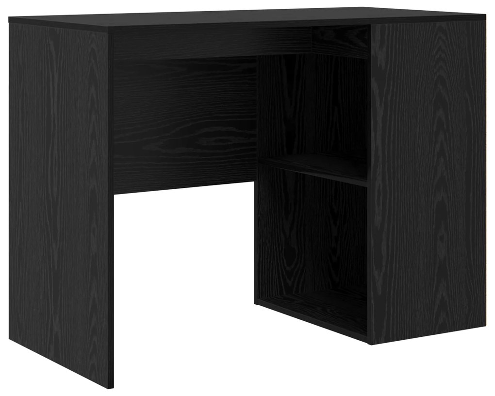 vidaXL Γραφείο Γωνίας Μαύρης Βελανιδιάς 102x88x75 cm Επεξεργασμένη Ξυλεία
