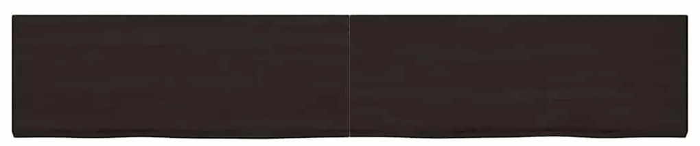 vidaXL Ράφι Τοίχου Σκούρο Καφέ 220x40x(2-4) εκ. Επεξ. Μασίφ Ξύλο Δρυός