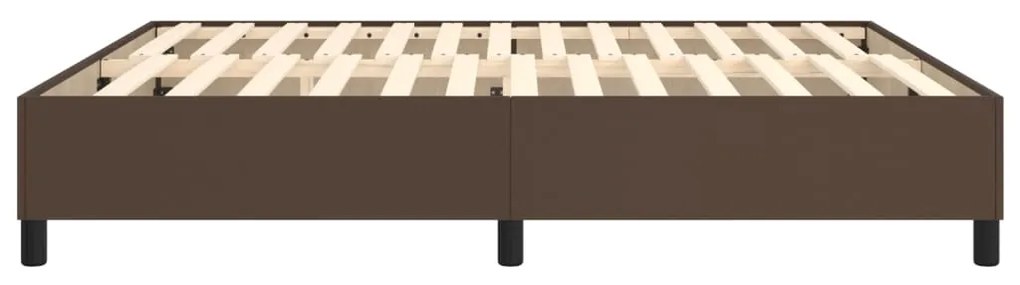 vidaXL Σκελετός Κρεβατιού με Ελατήρια Καφέ 180x200 εκ. από Συνθετικό Δέρμα