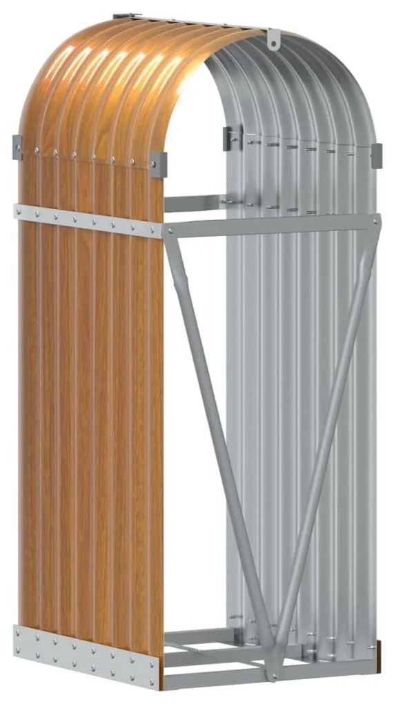 vidaXL Ξυλοθήκη Ξύλινη Όψη 40x45x100 εκ. από Γαλβανισμένο Ατσάλι