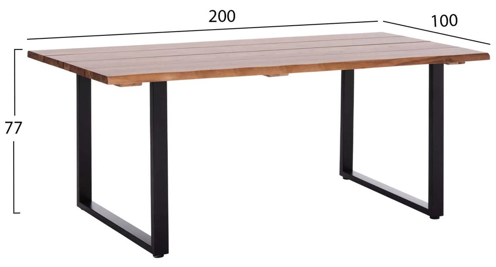 ΤΡΑΠΕΖΙ ΤΡΑΠΕΖΑΡΙΑΣ FRIGGO HM6298.02 ΞΥΛΟ ΑΚΑΚΙΑΣ-2,6εκ πάχος 200x100x76Υεκ.