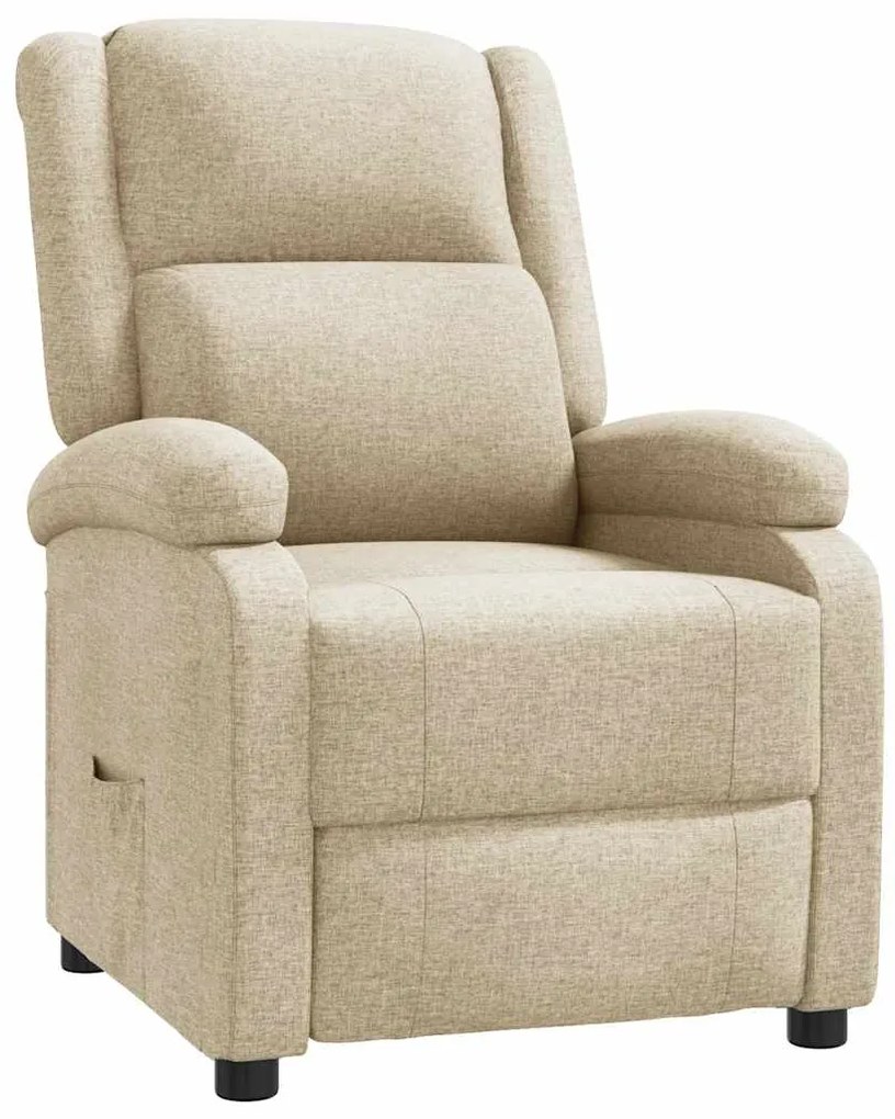 vidaXL Πολυθρόνα Ανακλινόμενη Κρεμ Υφασμάτινη