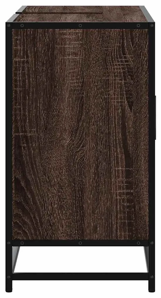 vidaXL Ντουλάπι Μπάνιου Νιπτήρα Καφέ Δρυς 80 x 33 x 60 εκ. Επεξ. Ξύλο