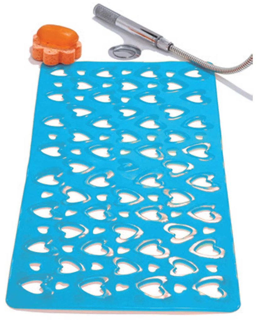 Πατάκι Αντιολισθητικό Hearts 00052.009 Turquoise 37Χ71 37x71cm PVC