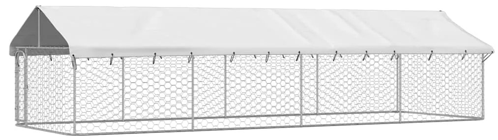 vidaXL Κλουβί Σκύλου Εξωτερικού Χώρου 600 x 200 x 150 εκ. με Στέγαστρο