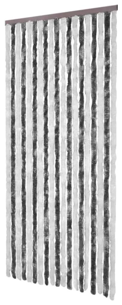 vidaXL Σήτα - Κουρτίνα Πόρτας Γκρι / Λευκό 56 x 200 εκ. από Σενίλ
