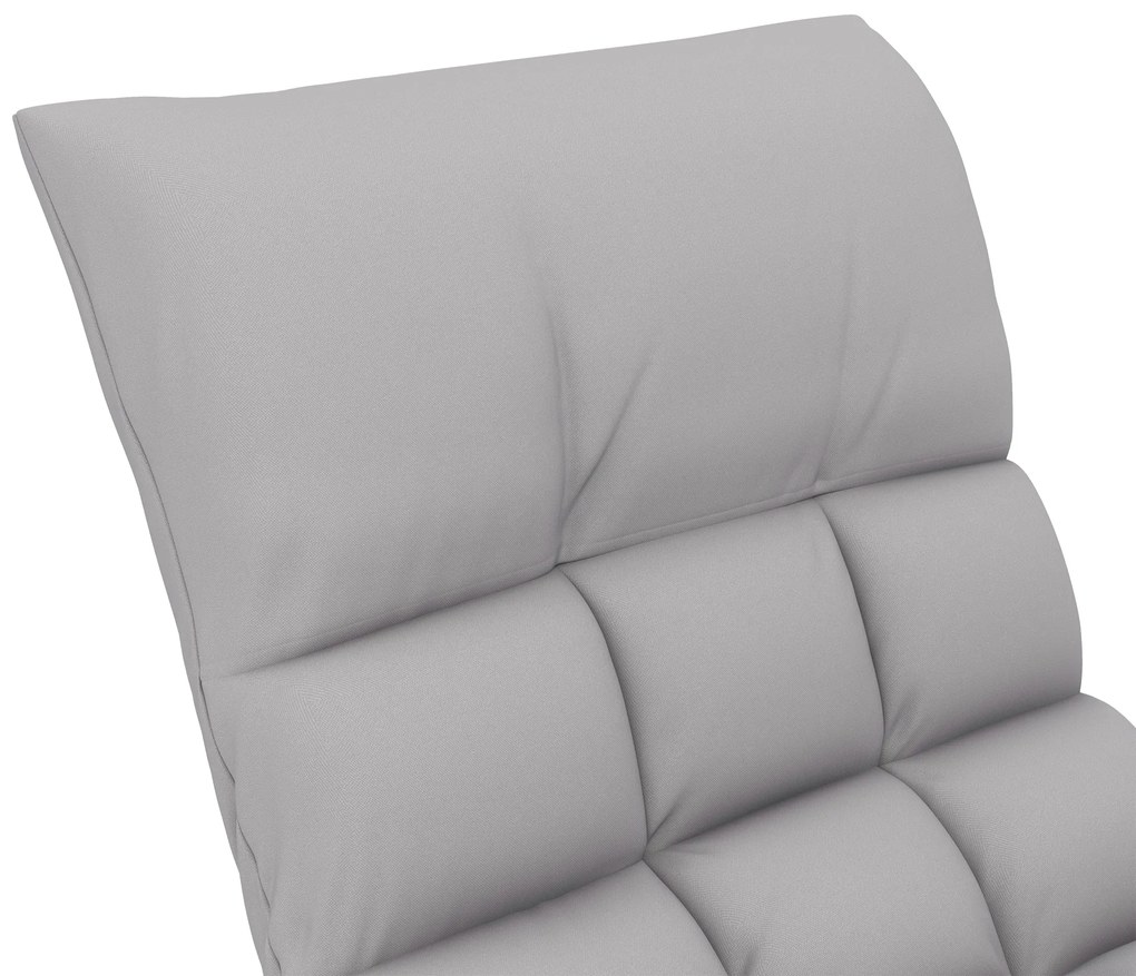 HOMCOM Πολυθρόνα-Κουνιστή, Ρυθμιζόμενη πλάτη & υποπόδιο, Πλαϊνή τσέπη, Κάλυμμα μικροϊνών, Μεταλλικός σκελετός, Γκρι