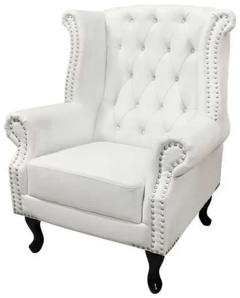 ΠΟΛΥΘΡΟΝΑ-ΜΠΕΡΖΕΡΑ T.CHESTERFIELD POLINA HM0053.02 PU ΛΕΥΚΟ ΜΑΤ 83x75x107Yεκ.