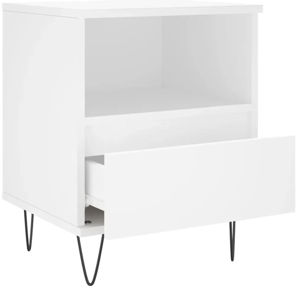 vidaXL Κομοδίνα Λευκά 2 τεμ. 40 x 35 x 50 εκ. από Επεξεργασμένο Ξύλο
