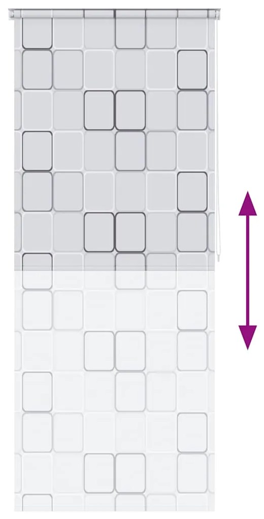 vidaXL Κουρτίνα Μπάνιου Ρολό Τετράγωνο Σχέδιο 120 x 240 εκ.