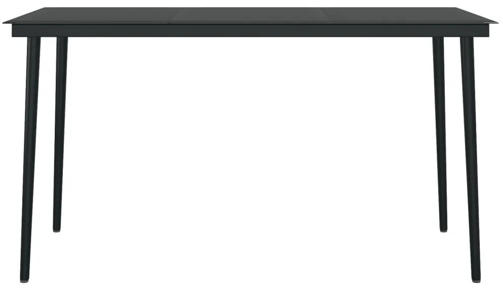 vidaXL Σετ Τραπεζαρίας Κήπου 7 Τεμαχίων Μαύρο