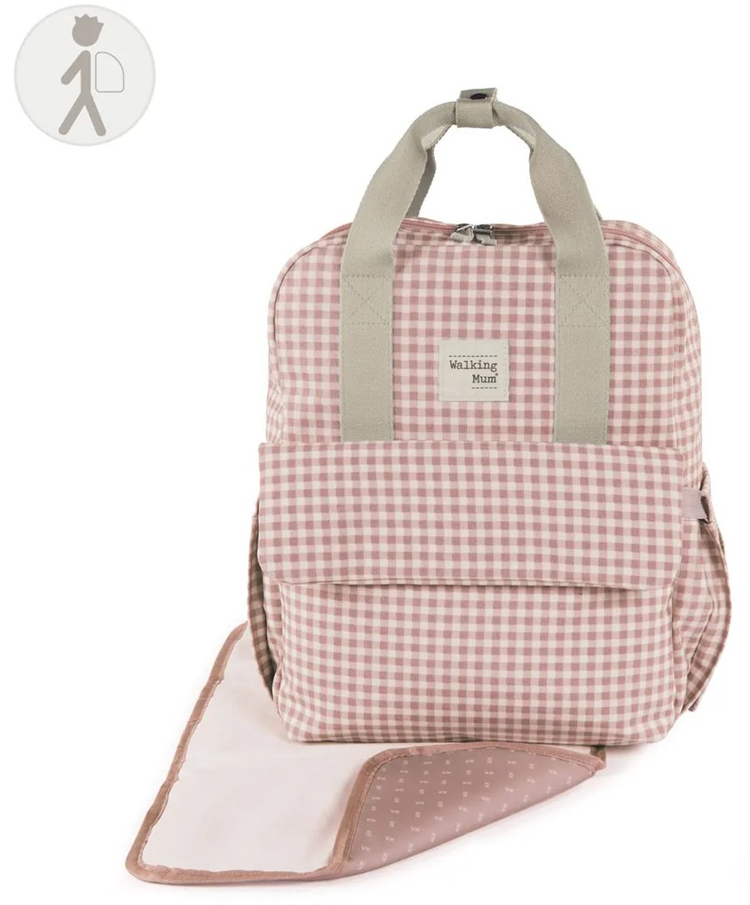 Τσάντα Αλλαξιέρα Backpack (28x12x37) Walking Mum I Love Vichy Pink