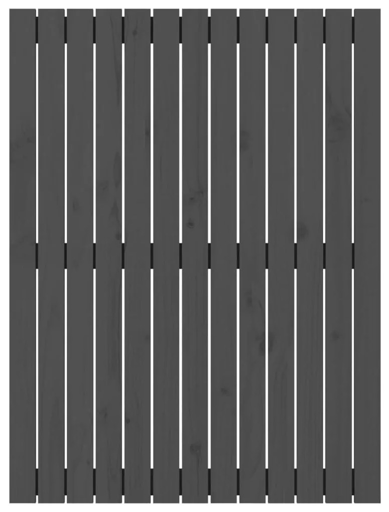 vidaXL Κεφαλάρι Τοίχου Γκρι 82,5x3x110 εκ. από Μασίφ Ξύλο Πεύκου