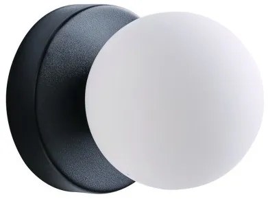 Απλίκα Φωτιστικό Τοίχου 1xG9 Οπάλ Γυαλί Φ10cm Arkolight-710-3/A1-Μαύρο 710-3/A1