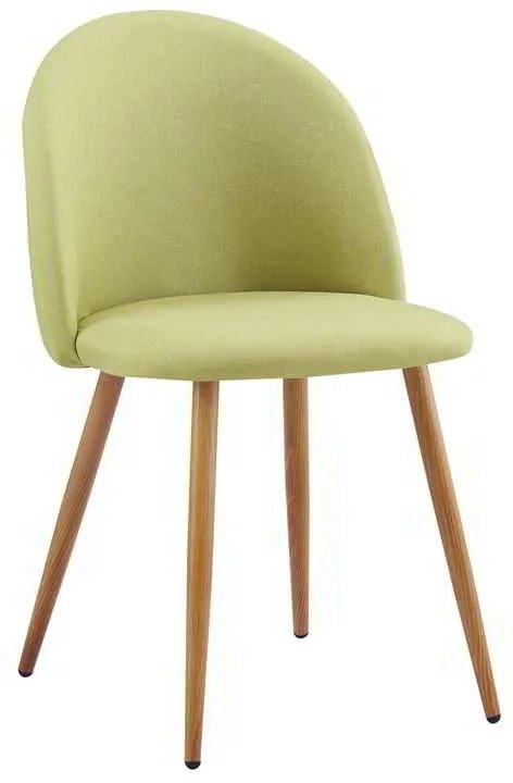 Καρέκλα Μεταλλική BELLA Βαφή Φυσικό/Ύφασμα Lime 54x56x77cm (Σετ 4 ΤΕΜ)