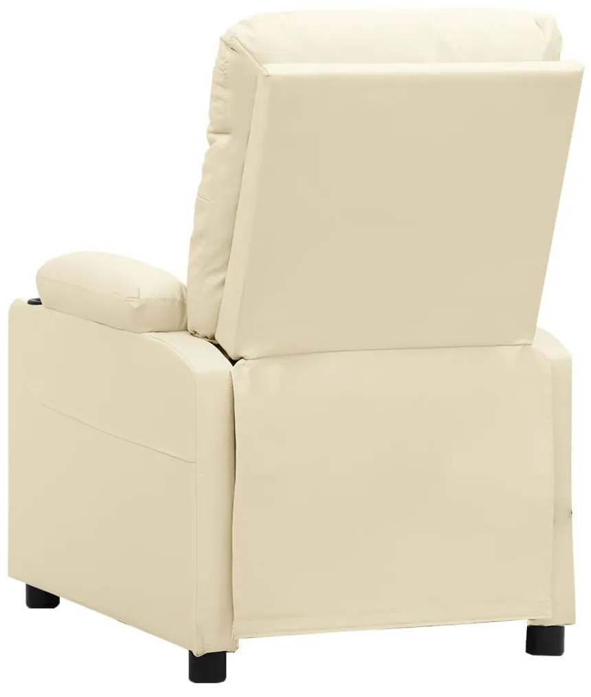 vidaXL Πολυθρόνα Ανακλινόμενη με Ανύψωση Κρεμ από Συνθετικό Δέρμα
