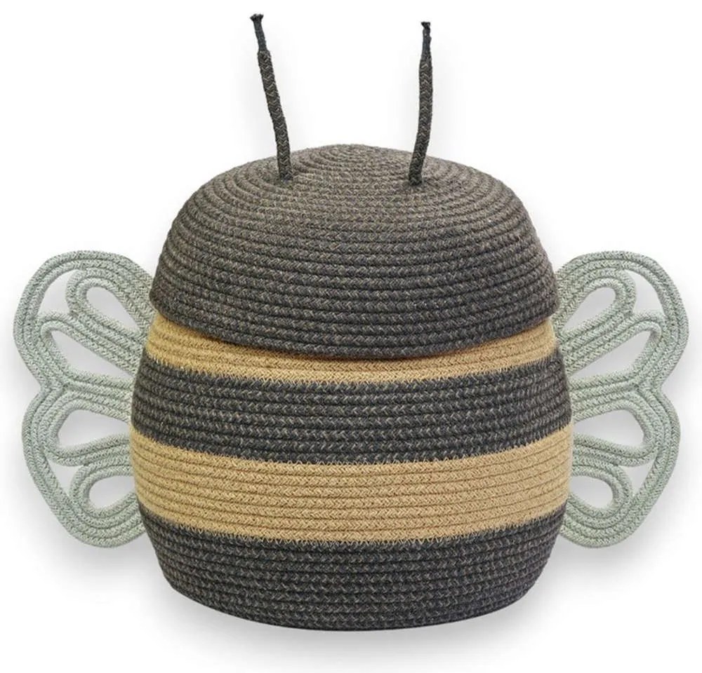 Καλάθι Αποθήκευσης Mama Bee LOR-BSK-BEEMAMA Φ30x32cm Brown-Beige Lorena Canals Cotton-Polyester