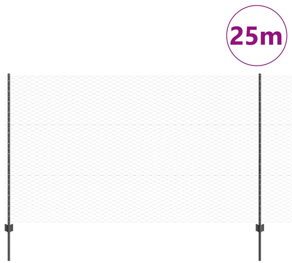 vidaXL Πόλοι Φράκτης 22 τμχ U-Channel Γκρι 140 εκ Ατσάλι