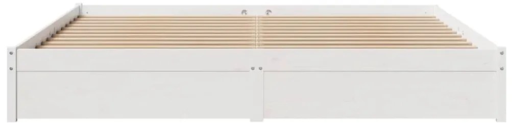 vidaXL Σκελετός Κρεβ. Χωρίς Στρώμα Λευκό 200x200 εκ Μασίφ Πεύκο