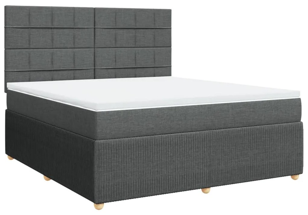 ΚΡΕΒΑΤΙ BOXSPRING ΜΕ ΣΤΡΩΜΑ ΣΚΟΥΡΟ ΓΚΡΙ 180X200 ΕΚ ΥΦΑΣΜΑΤΙΝ 3294436