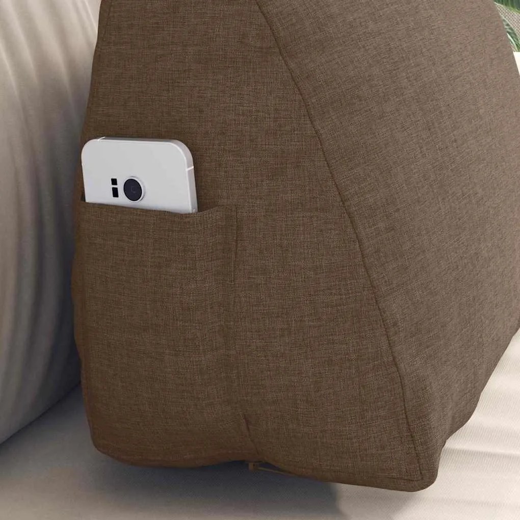 vidaXL Μαξιλάρι Πλάτης Καφέ 45 x 20 x 35 εκ. ύφασμα